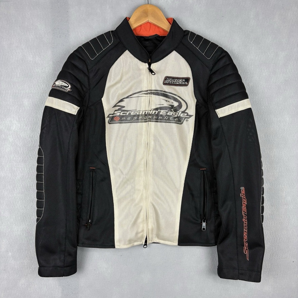 Harley Davidson Mesh Riding Jacket Women’s Medium Black Screamin Eagle Padded